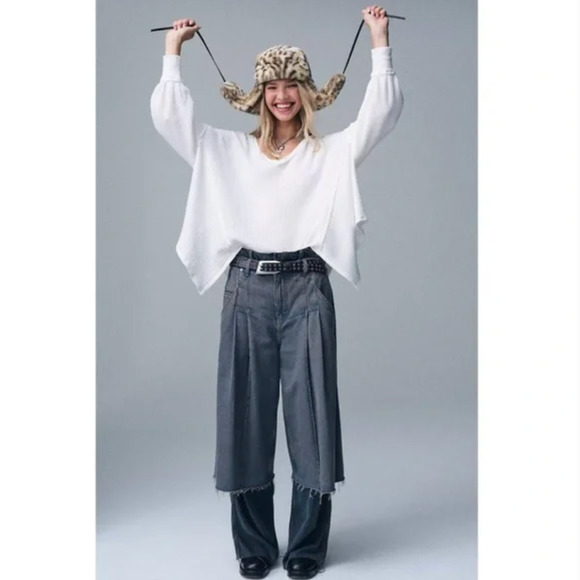 Free People We The Free Nocturne Double Hem Trouser Jeans 29 NEW - Picture 1 of 5